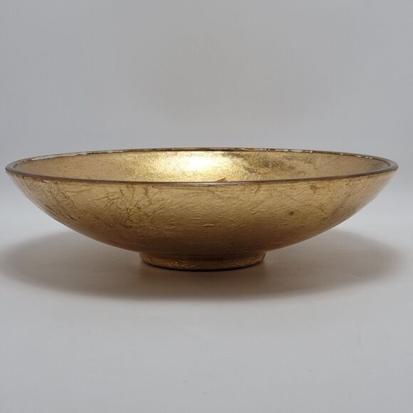 Glass Gold Leaf Bowl Crinkle Foil Decorative Fall Leaves Plate Fall Season - Picture 7 of 12